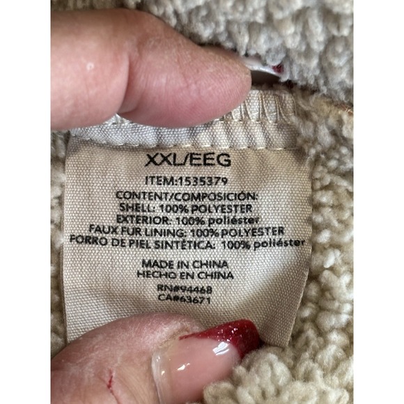 Sage Flannel Sherpa Plaid Lined Long Sleeve Button Up Jacket Size XXL Warm - Picture 6 of 7